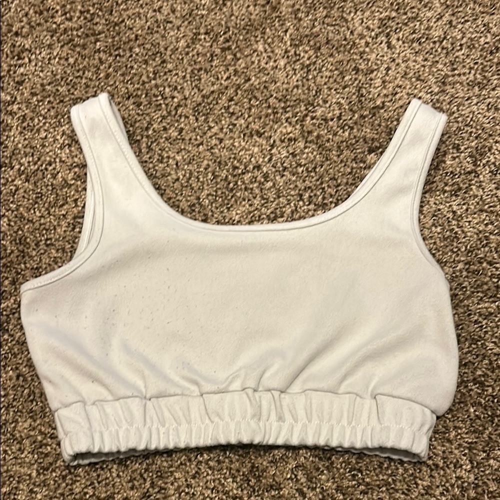 White Cropped Tank Top